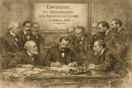 Firma assicurazione sugli infortuni 1883